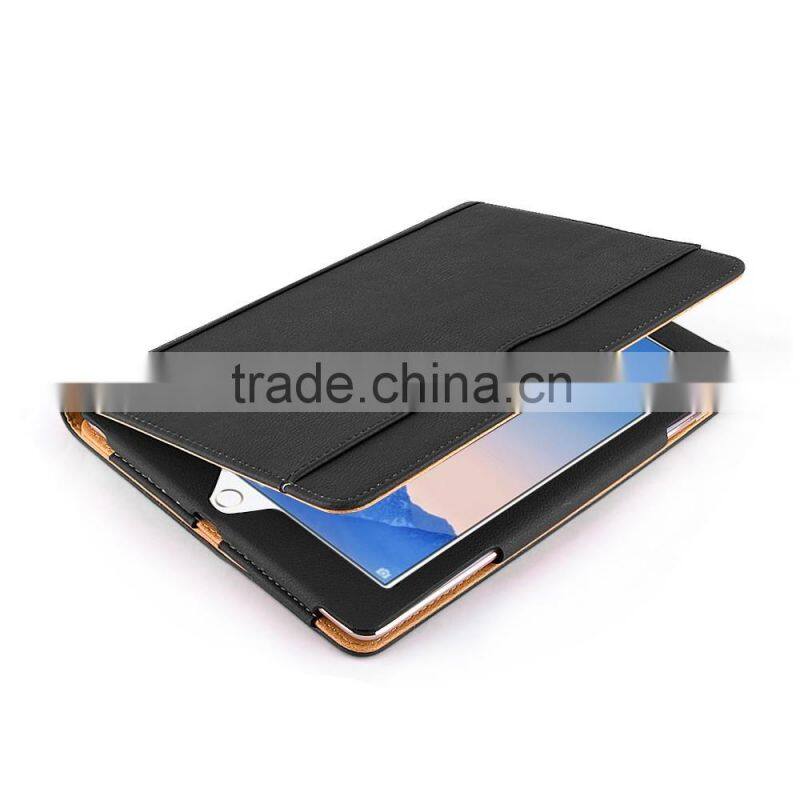 Hot sale free sample fancy book style shockproof stand function leather tablet case for ipad air
