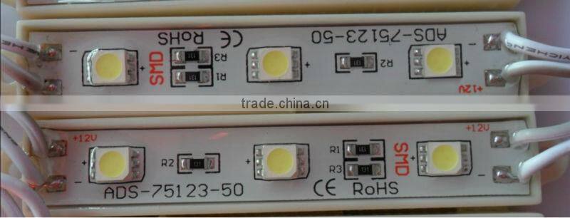 DC12V 3 Chips 5050 SMD waterproof white color LED module manufacturer CE&RoHS