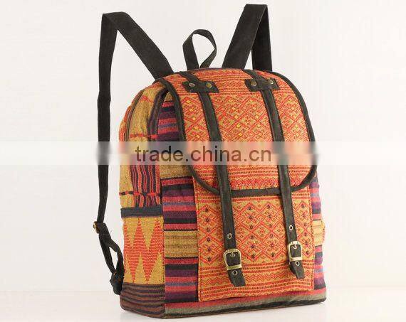 Thai Naga textile fabric backpack