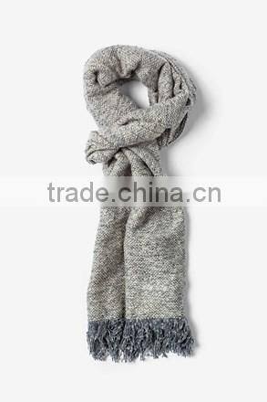 2016 fashion custom made mens wool woven fringed scarfs