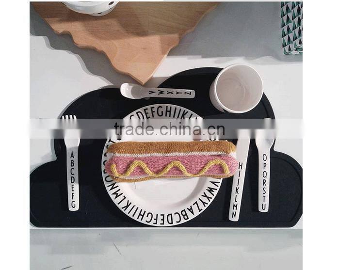 Silicone Non-slip Cloud Shape Kids Placemat Dinnerware Table Mat / kids meal mat placemat eat mat