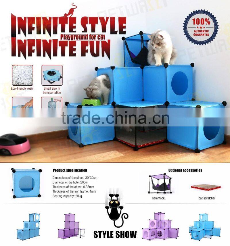 AAA Quality Multifunctional Cat House Condos Kitty Cube Hideout With Scracher and Hammock Factory