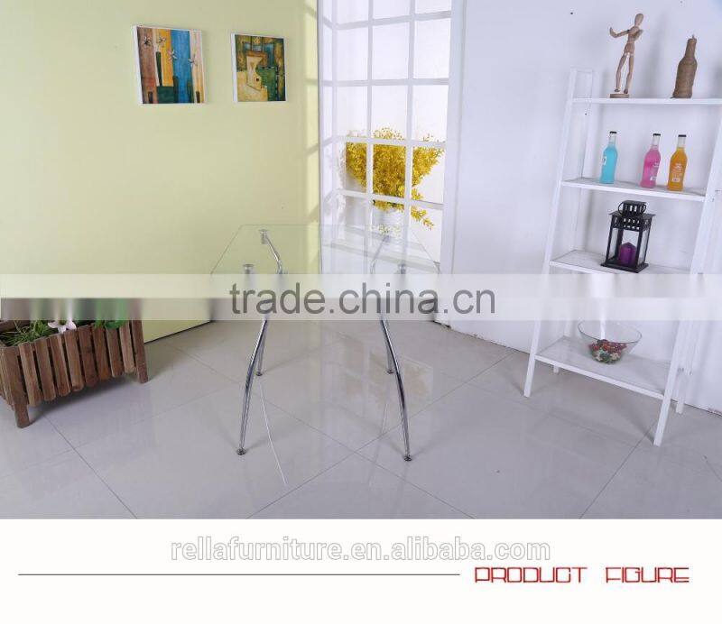 Glass Dining Table With Chromed Legs Dining Room Furniture