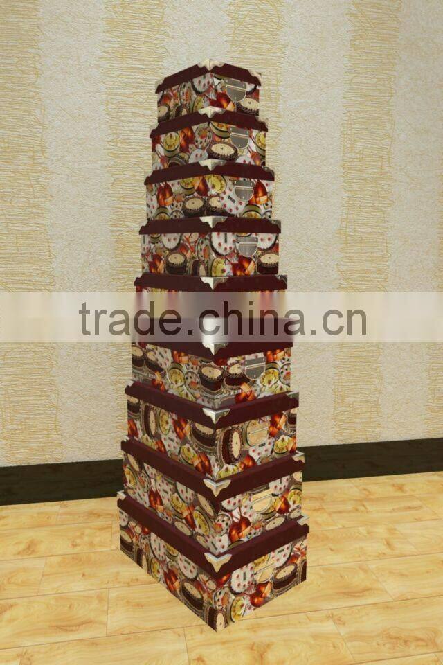 new design best quality Christmas Hard Case paper box iron handle