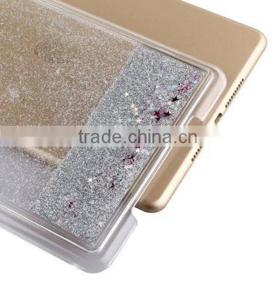 Hard plastic bling bling flowing sand tabet case for ipad mini, for mini ipad 4 cover case sparkling quicksand design
