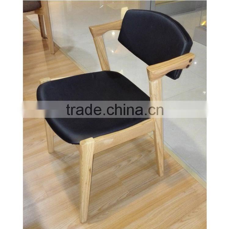 Leather And Wood Dining Chair/Dining Restaurant Chair/Leather Chair Wood Adirondack Chair