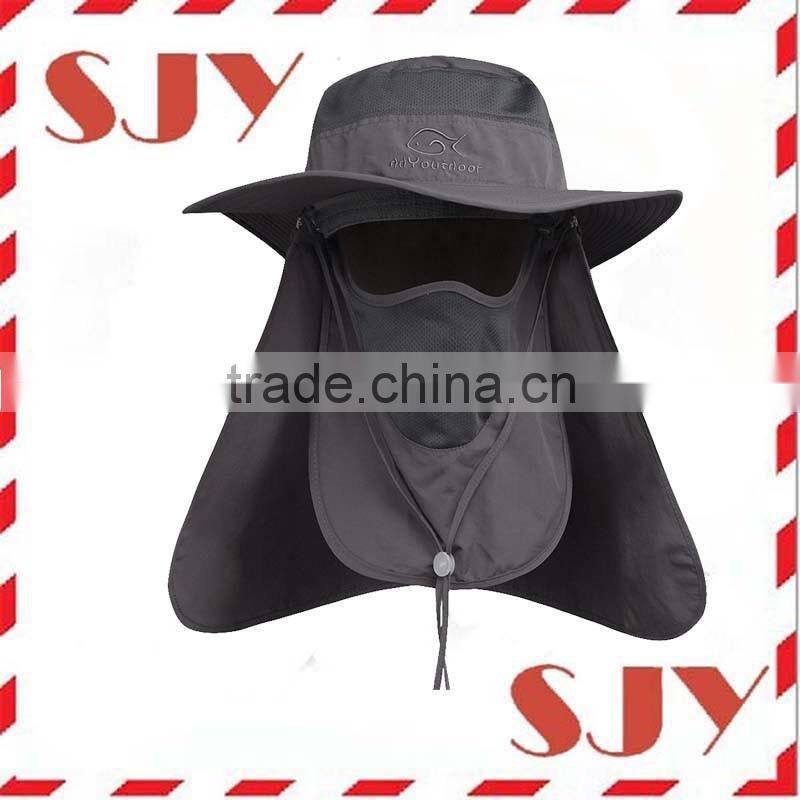 2016 New Arrival Wide Brim Neck Face Flap Hat Fishing Bucket Hat