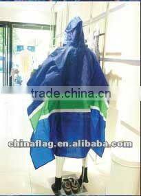 Waterproof Red color advertising Poncho,Popular Raincoats for sport flag