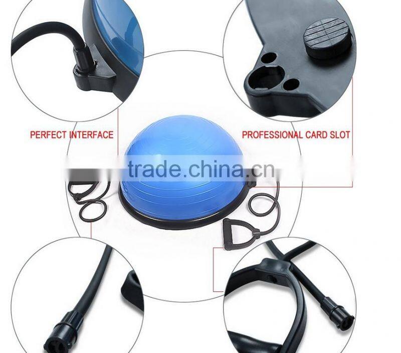 Yoga Fitness Ball Balance Trainer Balancing Ball Half With Resistance Band Inflator Pump Gym Trainer Ball