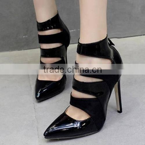 wholsal high heels summer ladies ankle boots black sexy sandals PF4373