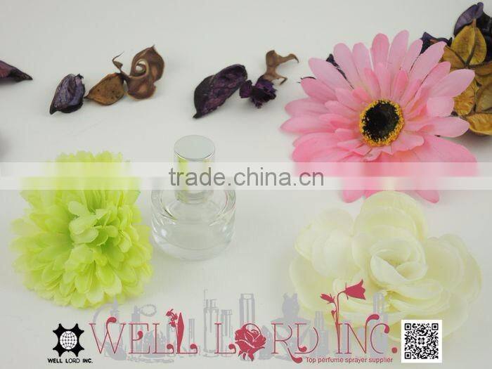 9ml chic silver cap clear empty round glass bottle