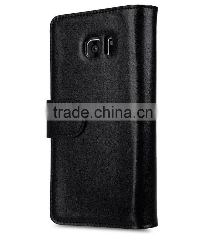 Popular Black Wallet MOBILE PHONE CASE Double Layer PU Leather Case for Samsung Galaxy S7 Edge