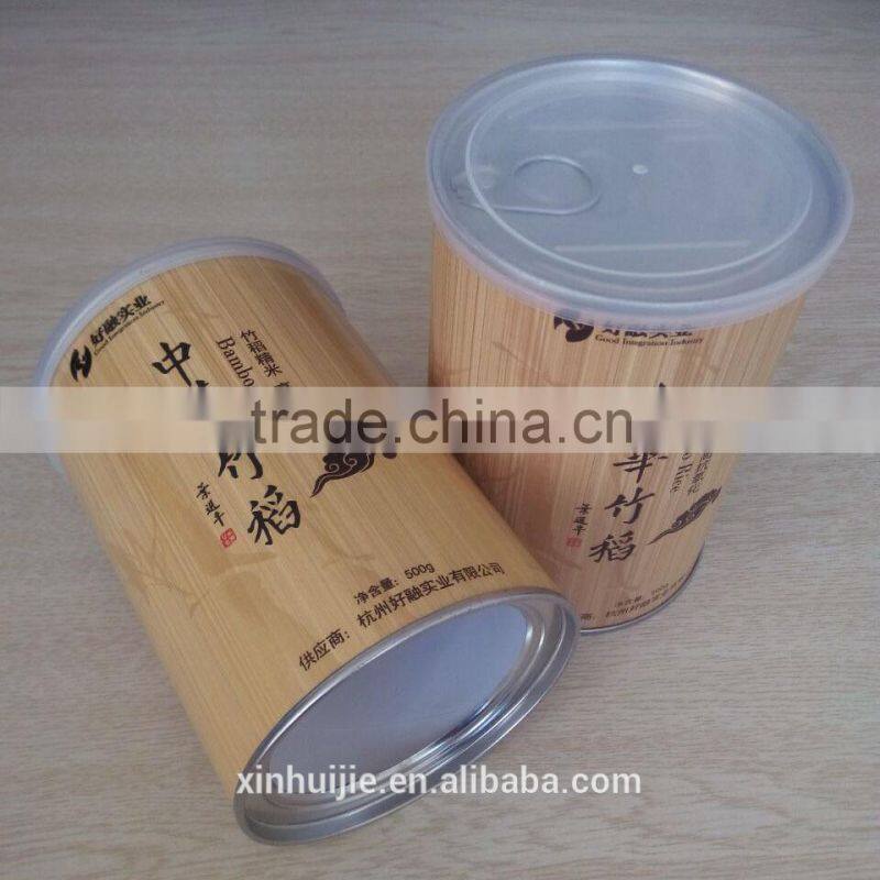 rich packaging paper cans ,High quality aluminum cover round paper box
