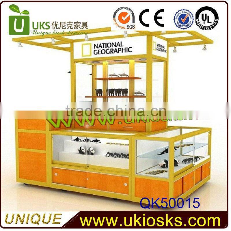 2014 Wooden 2m *1.5m mall display stand design, toy display kiosk, hat display stands