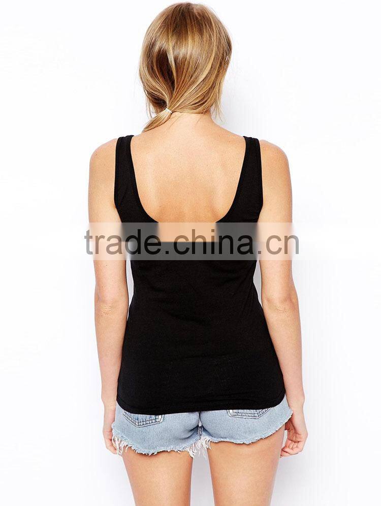wholesale women tight clothes plain stringer tank top made in china