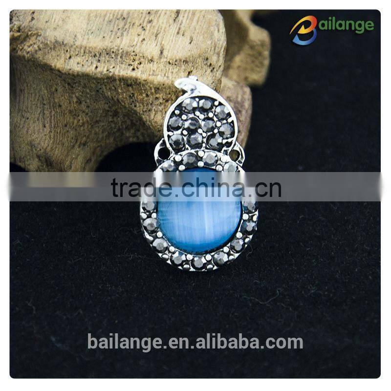 wholesale quality fashion rhinestone vintage flower wedding crystal flower silver charm pendant