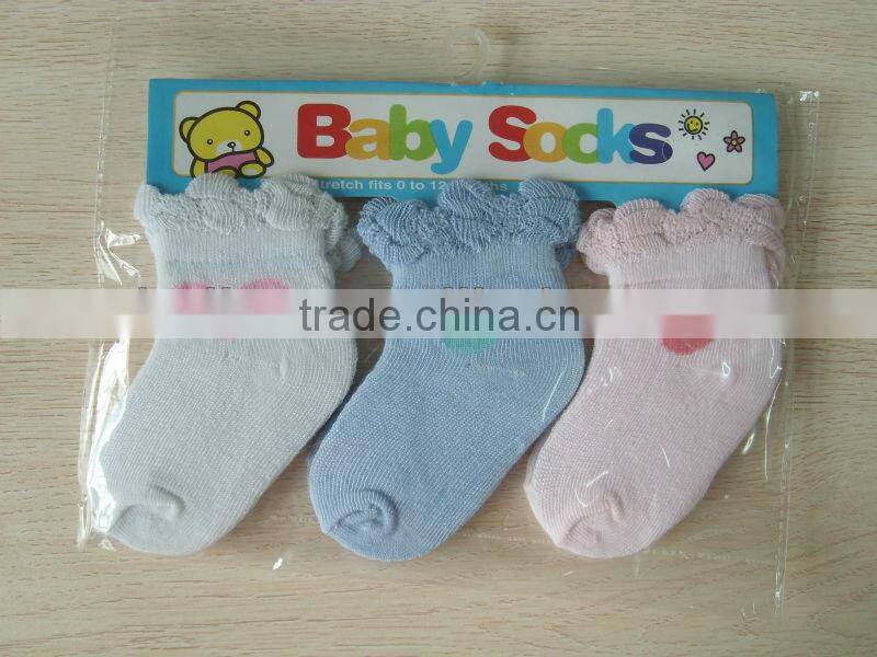 Cute cotton newborn 100 cotton baby socks