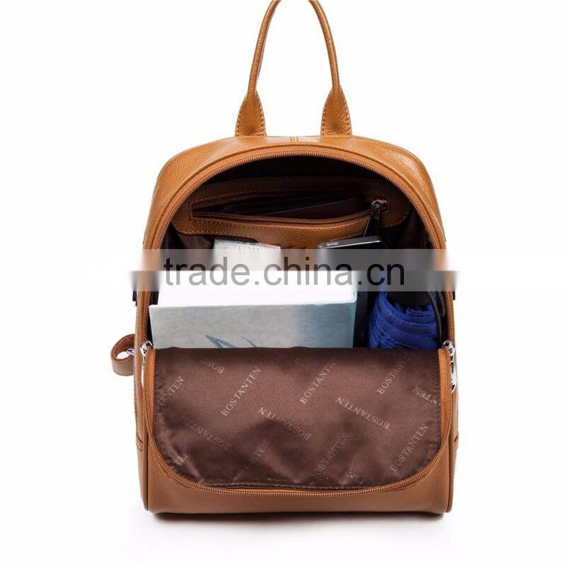 leather day backpack bag school bag girls laptop shoulders bag