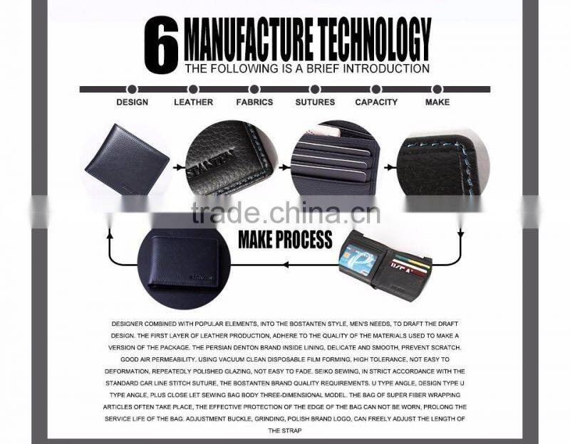 black simple plain cowhide leather men pocket hand purse