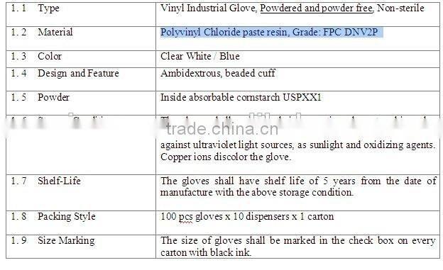 cheap vinyl gloves , Vinyl Disposable Medical Glove ( powder free )