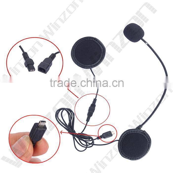 Two-way waterproof bt intercom headset for motorcycle helmet with stereo headphone