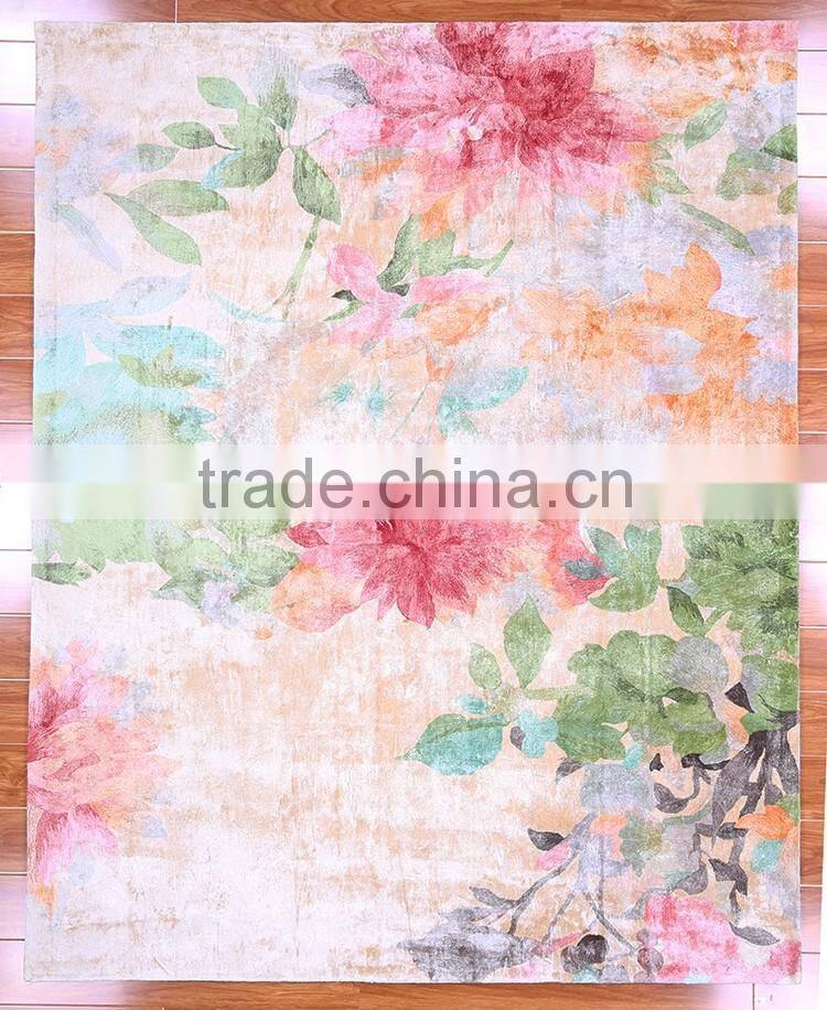 wholesale hand tufted shinny silk or viscose butterfly carpet and rugs