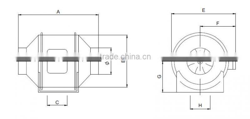 Circular mixed flow plastic inline tube duct fan blower for ventilation