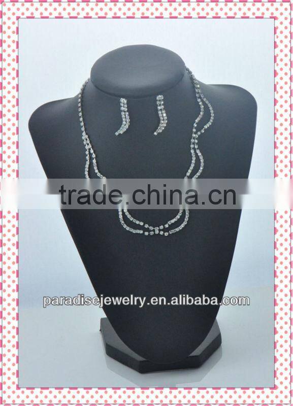 Fashion design Heart Alloy Plated Wedding Crystal Rhinestone Alloy Necklaces Earrings Jewelry Sets-NEW052102