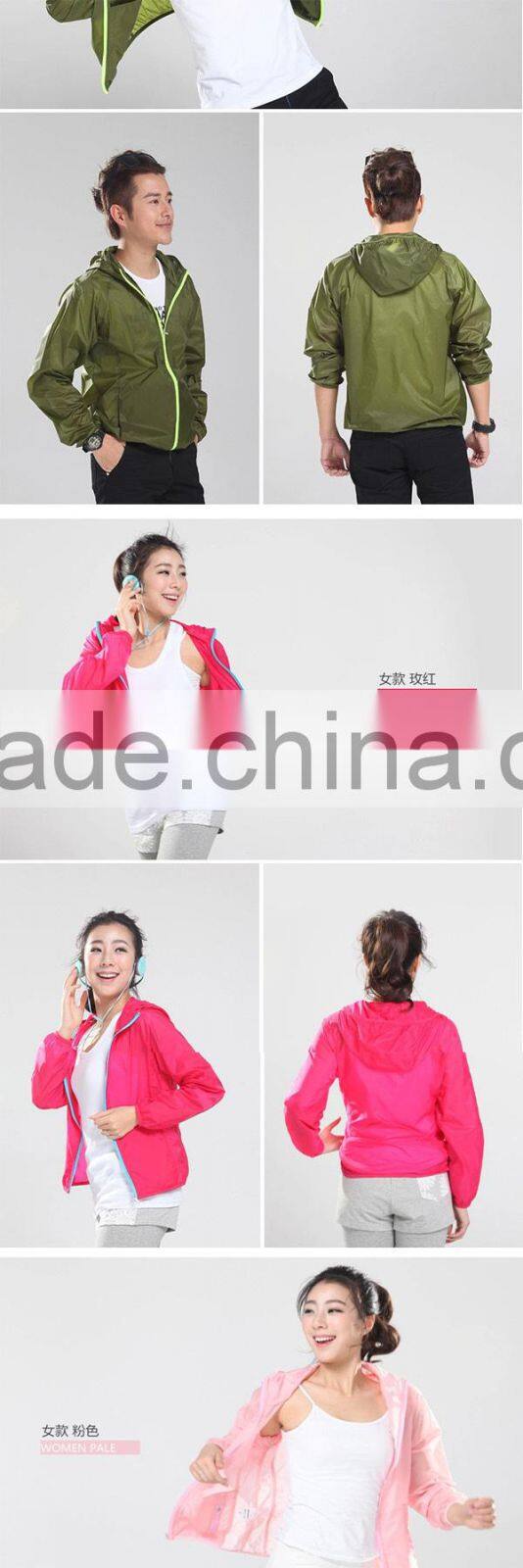 2015 high quality anti uv waterproof windbreaker skin jacket