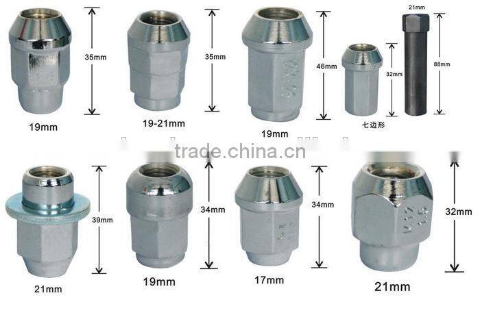 Kinds of metal wheel luck nuts, 40Cr automotive wheel nuts