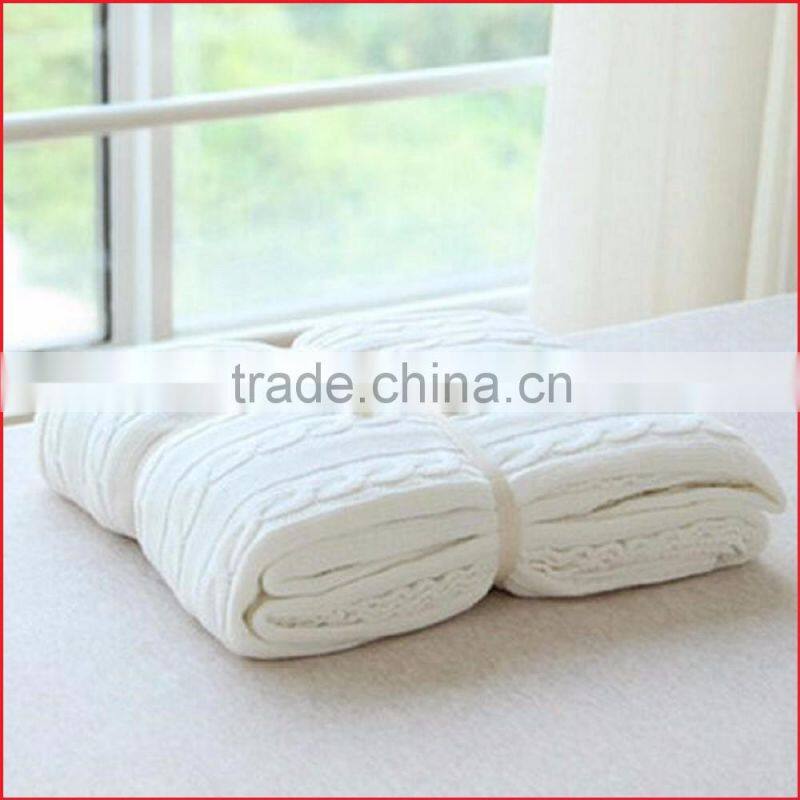 Thermal Natural 100% Cotton Knit Throw Blanket for Couch Bed