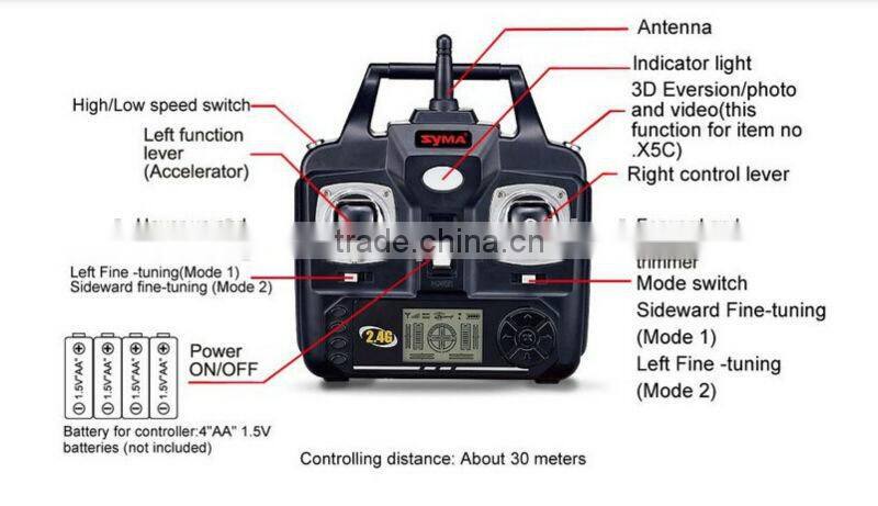 Factory Wholesale 2016 Hot Sale Syma X5C Remote Control Syma Drone X5C RC Quadcopter with 2MP Camera Drone