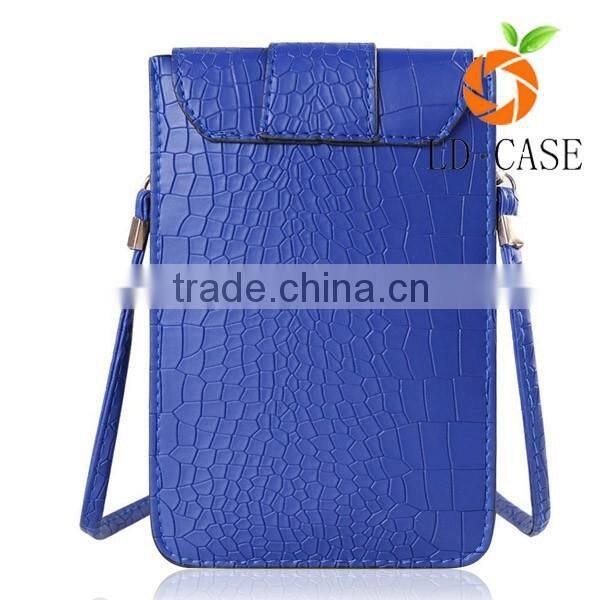 wallet card-slot pu leather cell mobile phone case/ purse phone bag