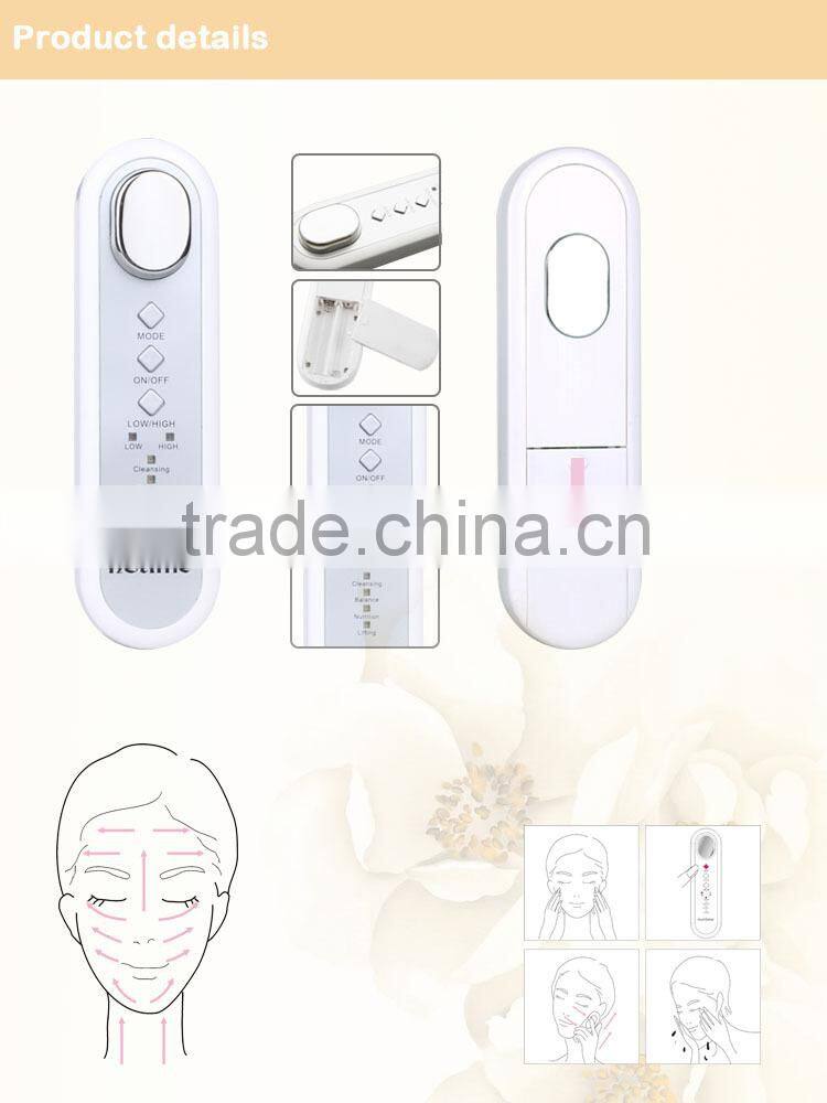 galvanic photon ultrasonic ion facial massage instrument