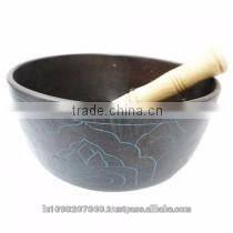 Tibetan Singing Bowls With Five Embossed Buddha 4.5 inch : From Anabia Agate Bolws