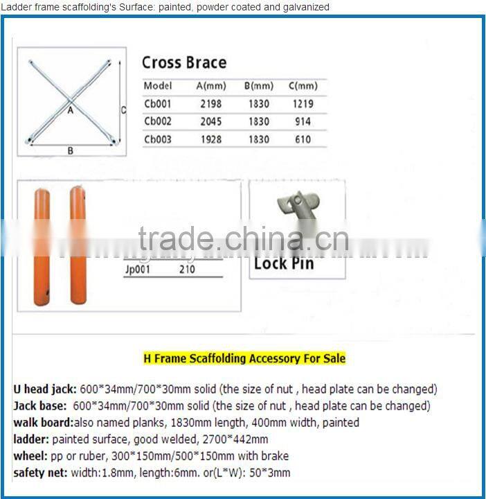 Many Sizes Steel Reliable Frame Scaffolding