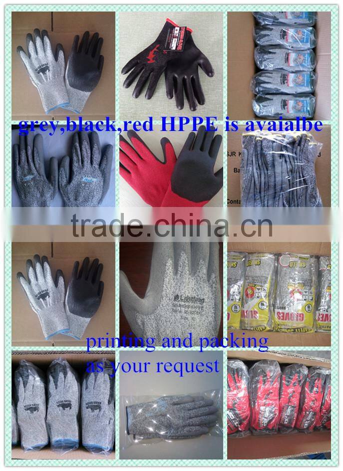 pu coated cut resistant hand glvoes