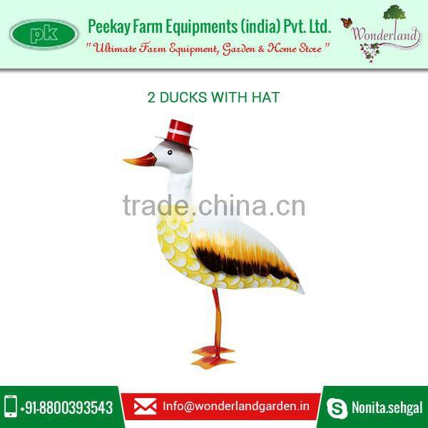 Perfectly Created Ducks with Hat Decoration to Brighten your Garden at Best Market Rate