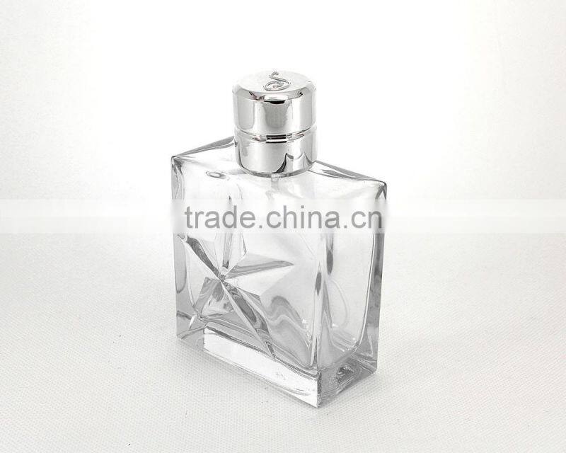 Special shape glass bottle for perfume,100ml perfume star shaped bottle