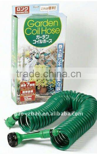 50FT Coil Hose With 4-function hose nozzle