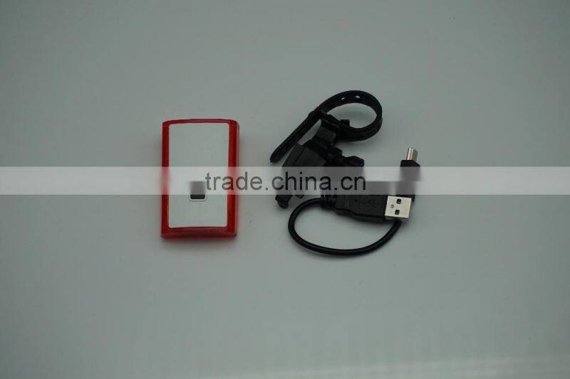 Micro USB rechargeable of bicycle tail light,300 degree view angle,3 super bright red LED