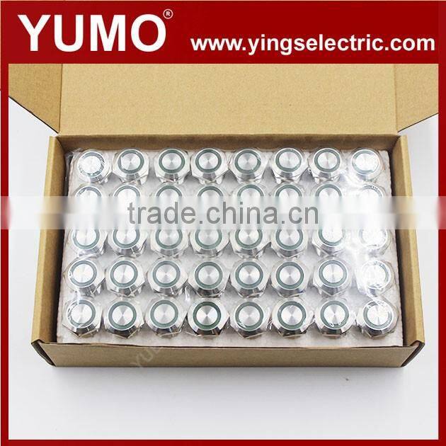 ABS19S-P22-E metal push button 19mm 12VDC momentary metal push button