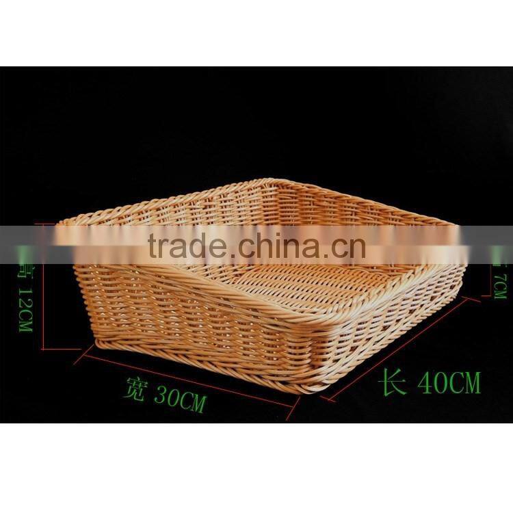 S&D Food Grade Hot Selling poly rattan rectangle handmade washable Fiber storage plastic fruit tray