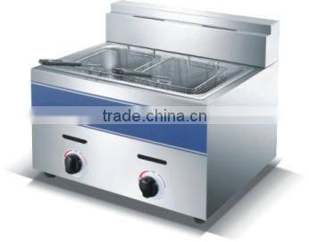 Professional manufacturing commercial gas deep fryers with 2-tank 2-basket