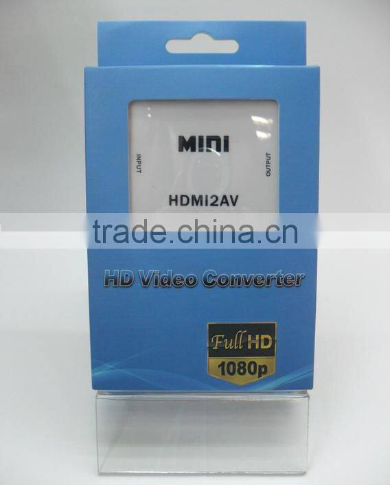 Portable White HDMI to AV Converter