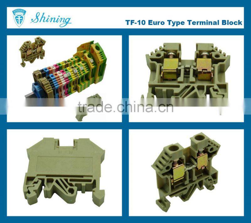 TF-10 Rail Mounted 600V 53A Screw Clamp Terminal Block Connector