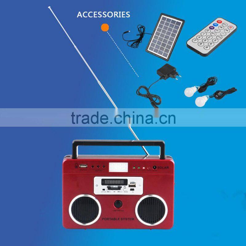 Solar Charge Portable FM Radio With Music Player And Light