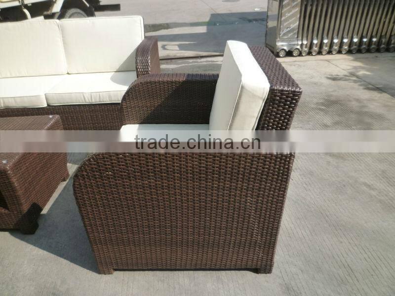New design outdoor rattan furniture patio brown sofa set