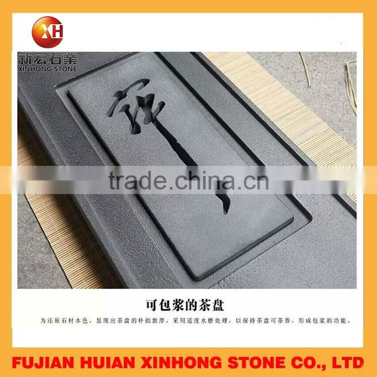 Stone craft gongfu tea trays with word carving