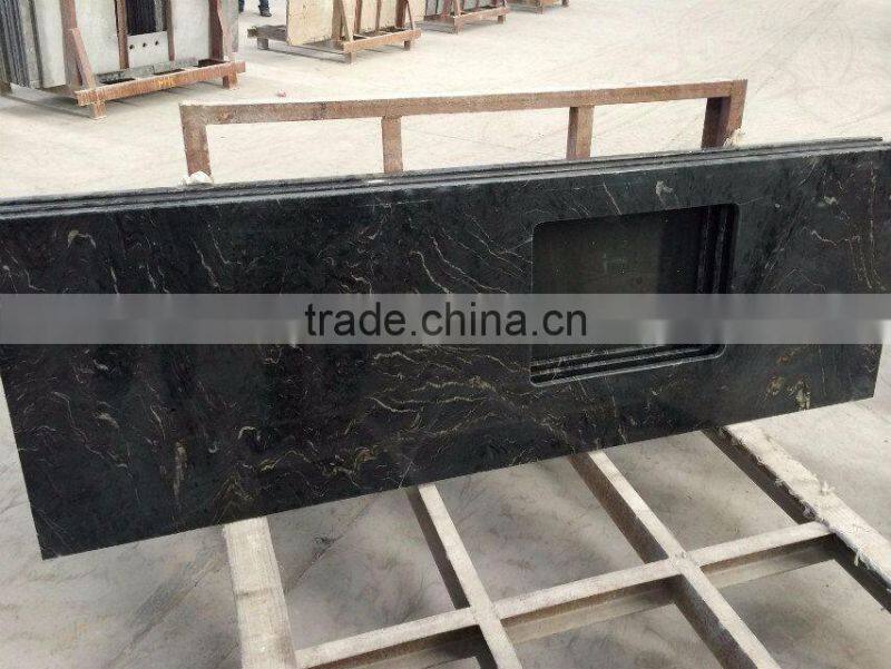 Black titanium granite slab for kitchen countertop